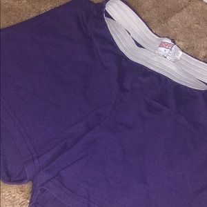 purple soffe shorts